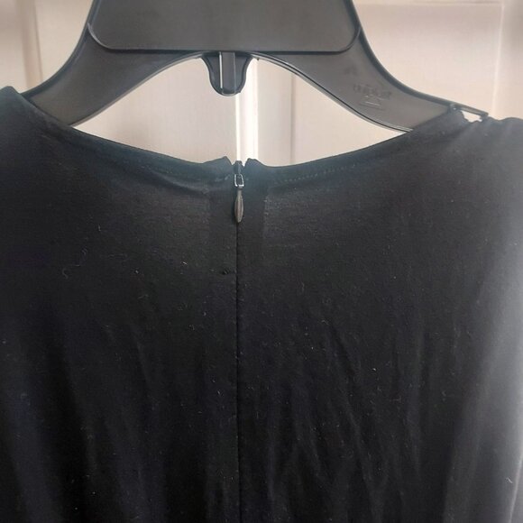 Eileen Fisher Crew Neck Short Jumpsuit Black Drawstring Romper - Picture 7 of 8